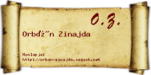 Orbán Zinajda névjegykártya